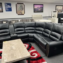 Black Leather Sofa Sectional 💥SPECIAL💥