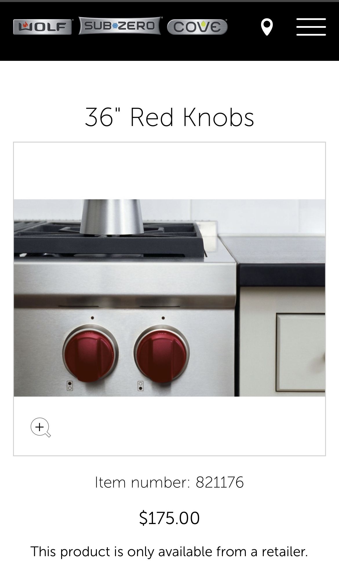 Wolf/Sub Zero 36” Gas range Red Knobs