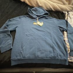 Denim Tears Blue Hooded Pullover Sweatshirt - Size XL NEW WITH TAGS