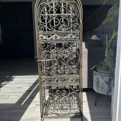 45 Bottle Wrought Iron Wine Rack Jail with Lock