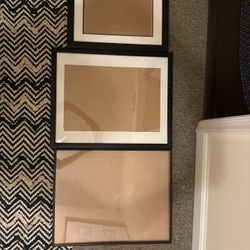 3 Frames Used With Plastic Glass. Size 21x17 And Smaller