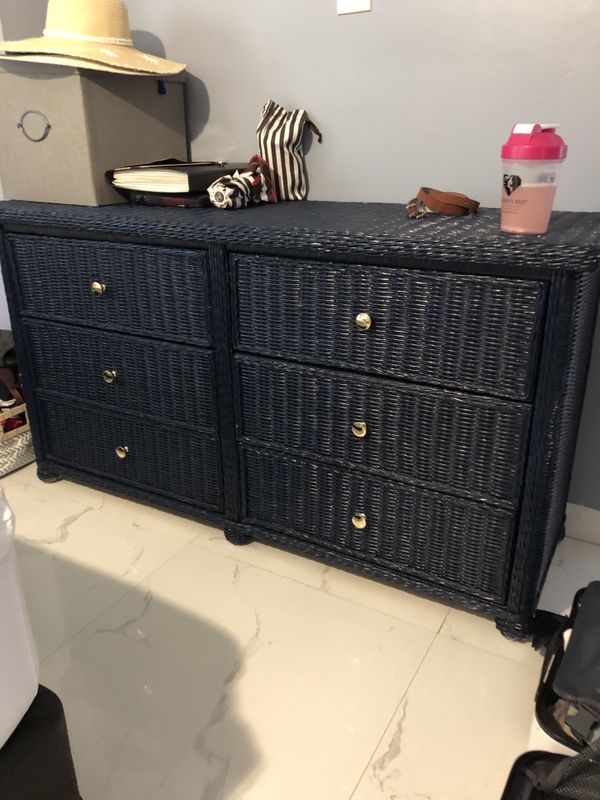Wicker Dresser Navy Blue And Gold For Sale In Miami Fl Offerup