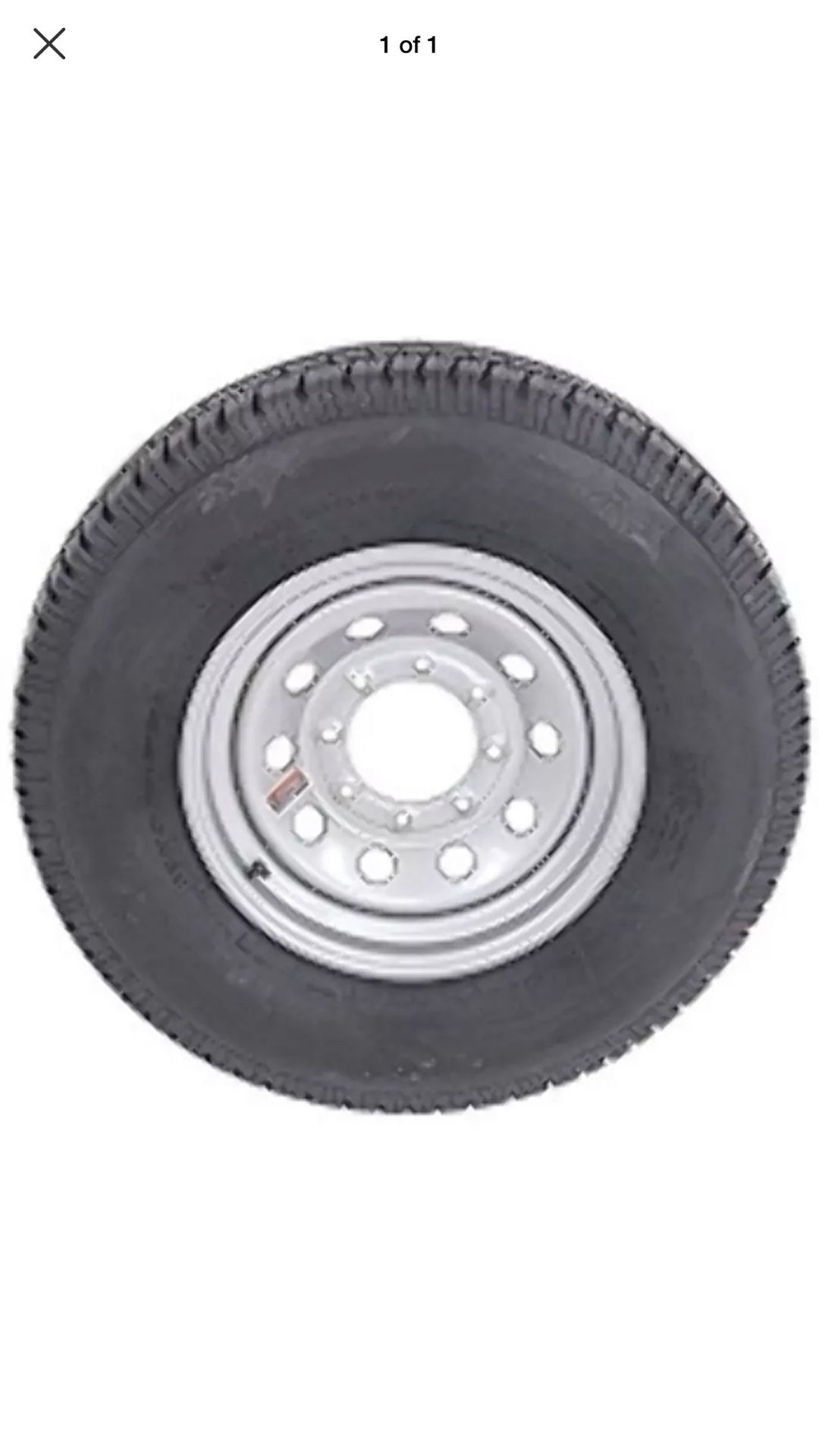 1x 16" Silver Mod Trailer Wheel 8 Lug with Radial ST235/80R16 Tire Mounted (8x6.5) bolt circle