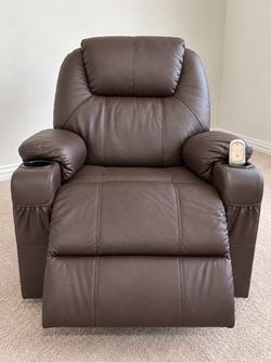 Extra Wide Beautiful Power Recliner with power Lift, Massage & Heat