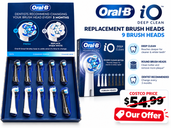 Oral-B Replacement Refill Brush Heads iO Deep Clean Round Black White 9 Count Open Box