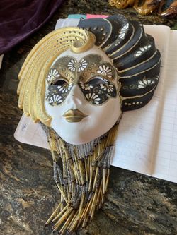 Ceramic Mardi Gras Display Mask