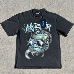 Hellstar Spiked Goggles Graphic Tee Black Vintage Wash Size