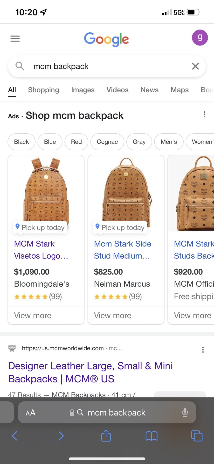 Brand New Designer MCM Backpack