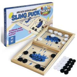 Fast Sling Puck Game Large Size - Wooden Hockey Board Game 