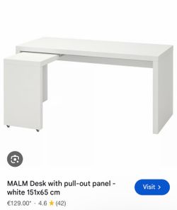 Desk with Pull-Out Panel White