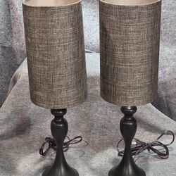 2 Black Table Lamps With Shades