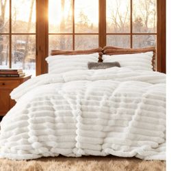 Bedsure Faux Fur Duvet Cover Queen Size