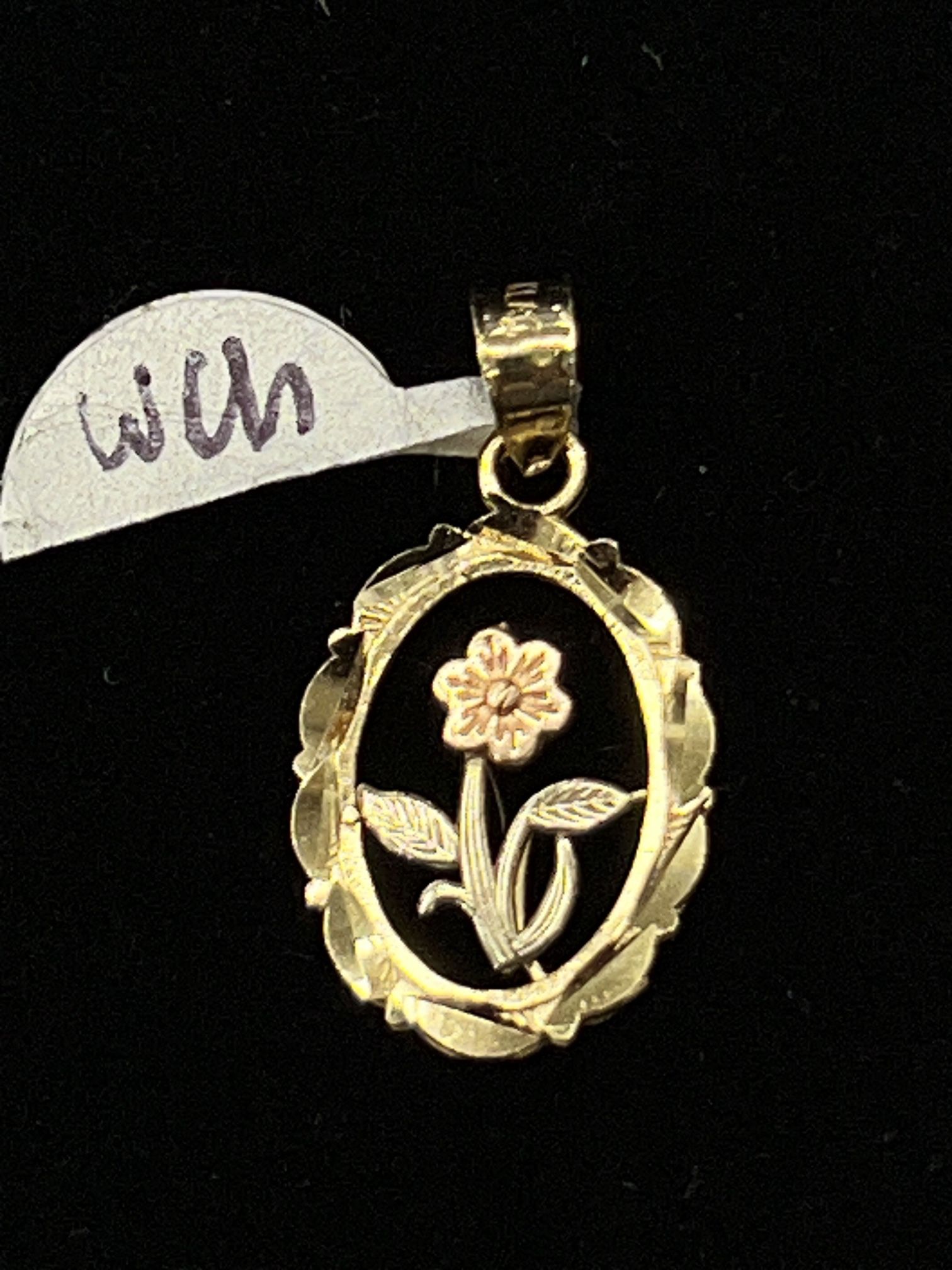 $100 Three Tone Gold Flower Charm