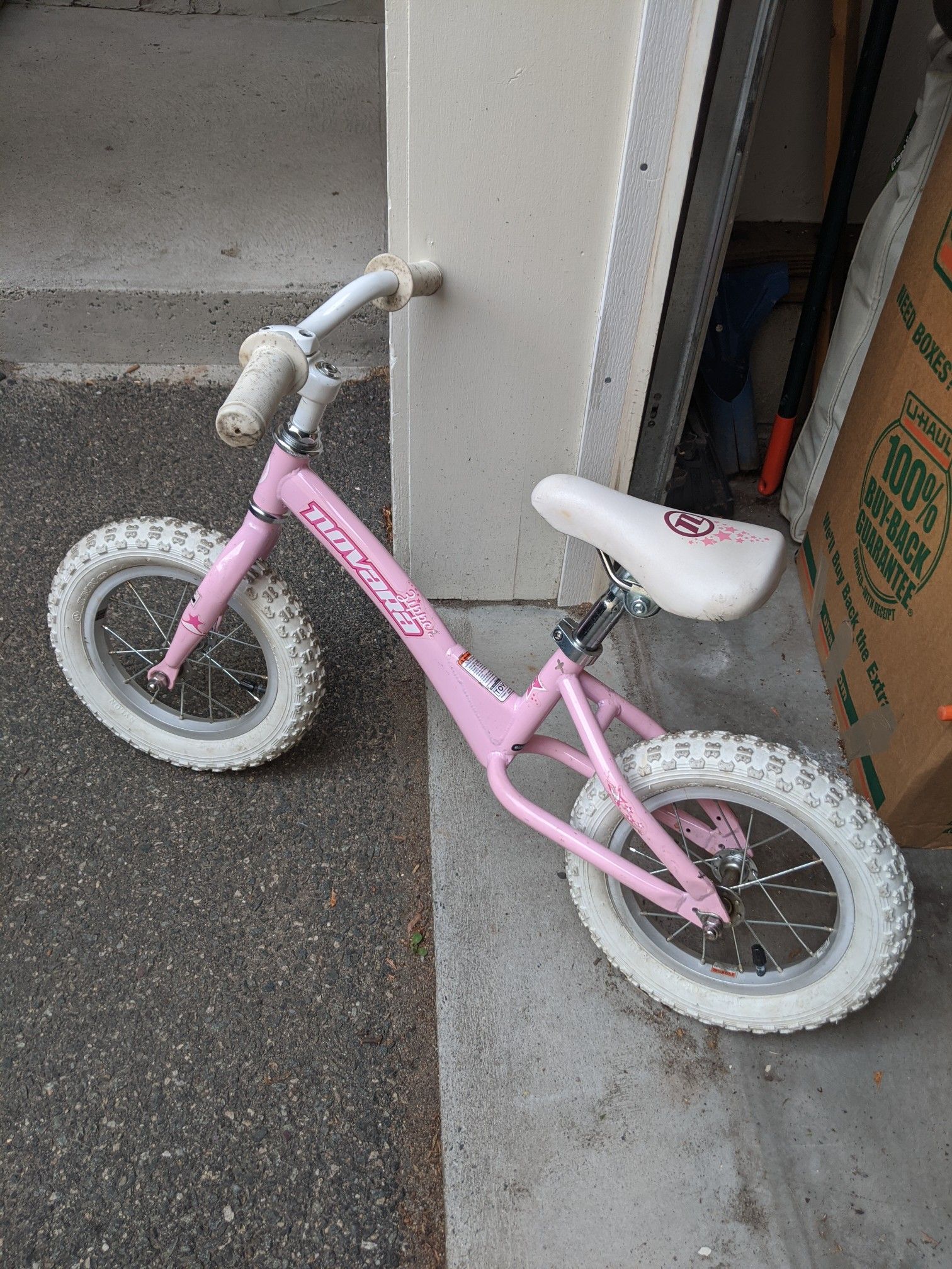 Pink balance bike