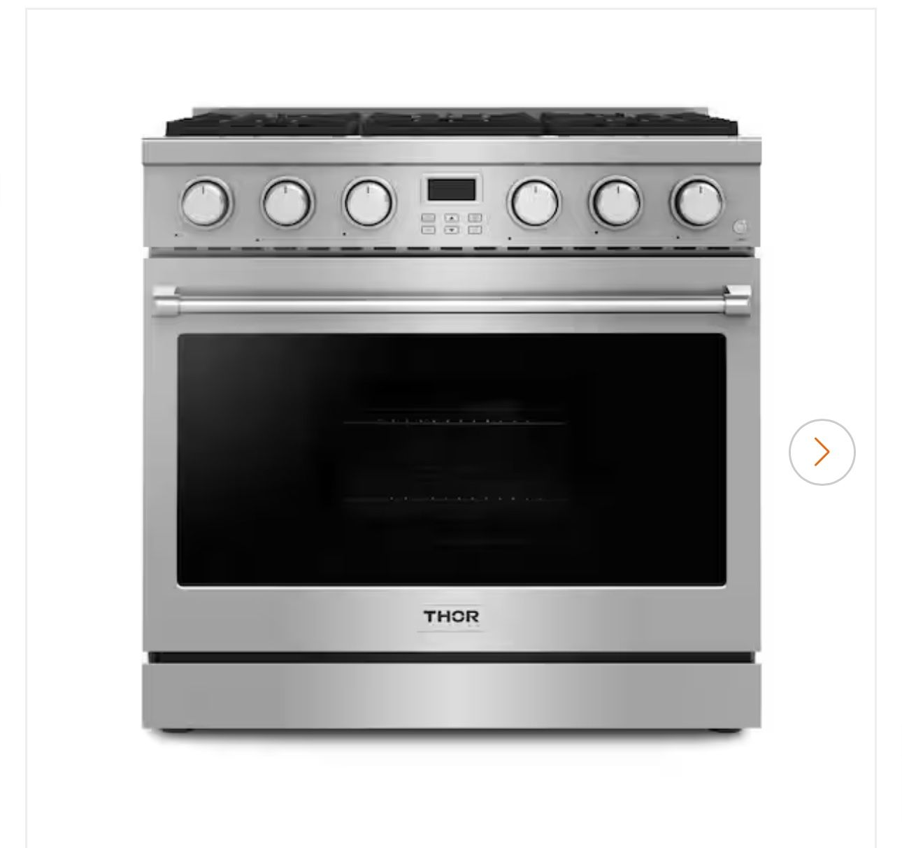Contemporary 36-in 6 Burners Freestanding Gas Range with convection oven in Stainless Steel
