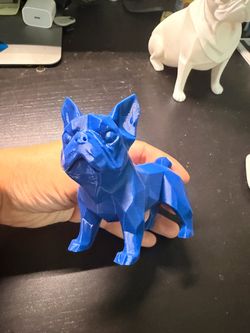 3D Printed Low-Poly French Bulldog Figurine