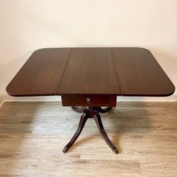 Vintage Drop Leaf Dining or Occasional Table Closed ( Measures 36D x 18.5W x 30H ) ( Each Leaf 15.5W, completely open is 49W )