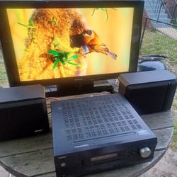 40"SAMSUNG 1080P TV/ROKU STICK/INTEGRA DTR-4.6 HOME THEATER RECEIVER AND BOSE 201 IV SPEAKERS $500 FINAL PRICE 