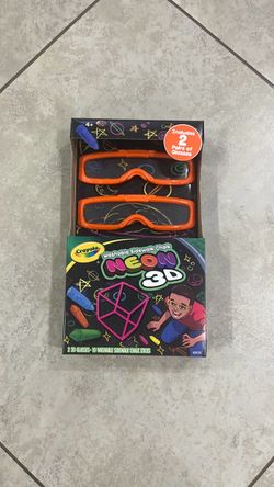 Crayola Washable Sidewalk Chalk Neon 3D with 3D Glasses