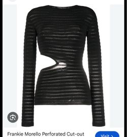 Frankie Morello Perforated Cut-Out Top