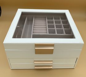 JEWELRY BOX 3-Tier with Glass - NEW with packaging