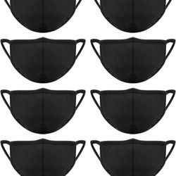 Extreme Comfort Reusable Cotton Black Masks with Nose Bridge Wire (8-Pack) (have 2)