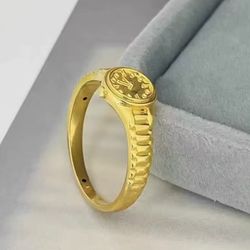Small Watch Ring Real 18K Gold Ring for Woman Luxury Quality Fine Jewelry AU750 Ring Party Gift