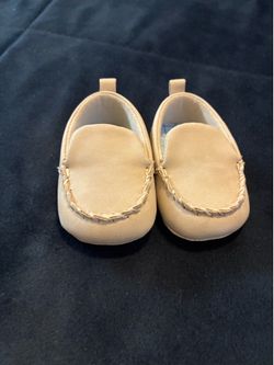 Tan carters baby loafer shoes