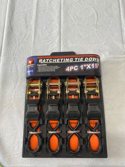 Neiko Tools 4 pc 1 inch x15 ft Ratcheting Tie Down 51031 A