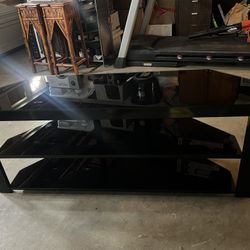 Black Glass Tv Stand 