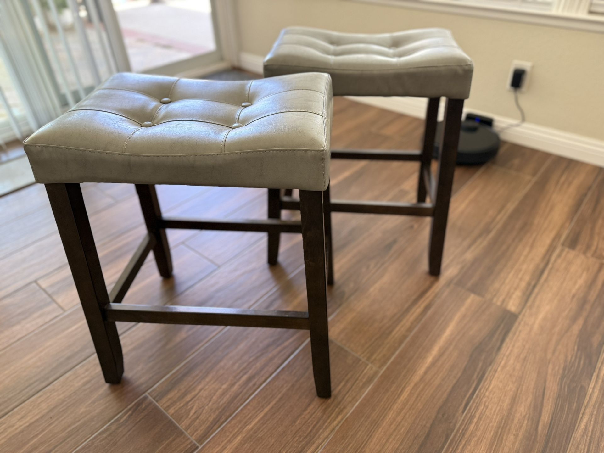 Set of two (2) grey 25” bar stool
