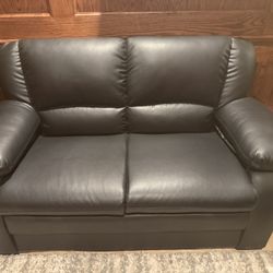 Premium Black Leather Sofas – LIKE NEW! 