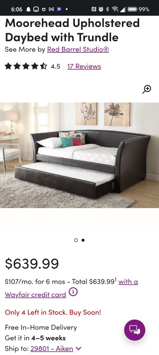 Morehead Upholstered Daybed With Trundle 