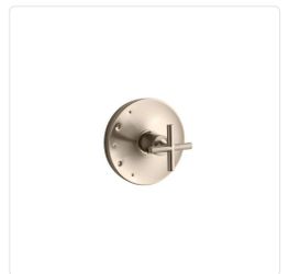 Kohler purist 1 handle tub and shower faucet trim kit with cross handle in vibrant brushed bronze