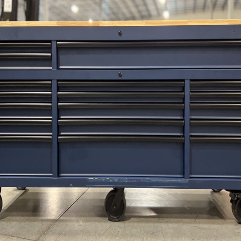 Husky Tool Storage 72 in. W Heavy Duty Matte Blue Mobile Workbench