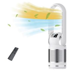HEATIT Bladeless Fan with Remote and Air Purifier Tower Fan 80°