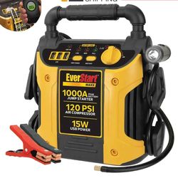 Arrancador Y Compresor De Aire 120 PSI 1000 Amp Con USB Para Carro Auto Portatil