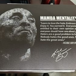 Kobe Bryant “Mamba Mentality” Poster Frame 18”x24”