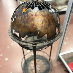 Wine Bottle / Bar cart On Wheels Globe Very Cool Piece 