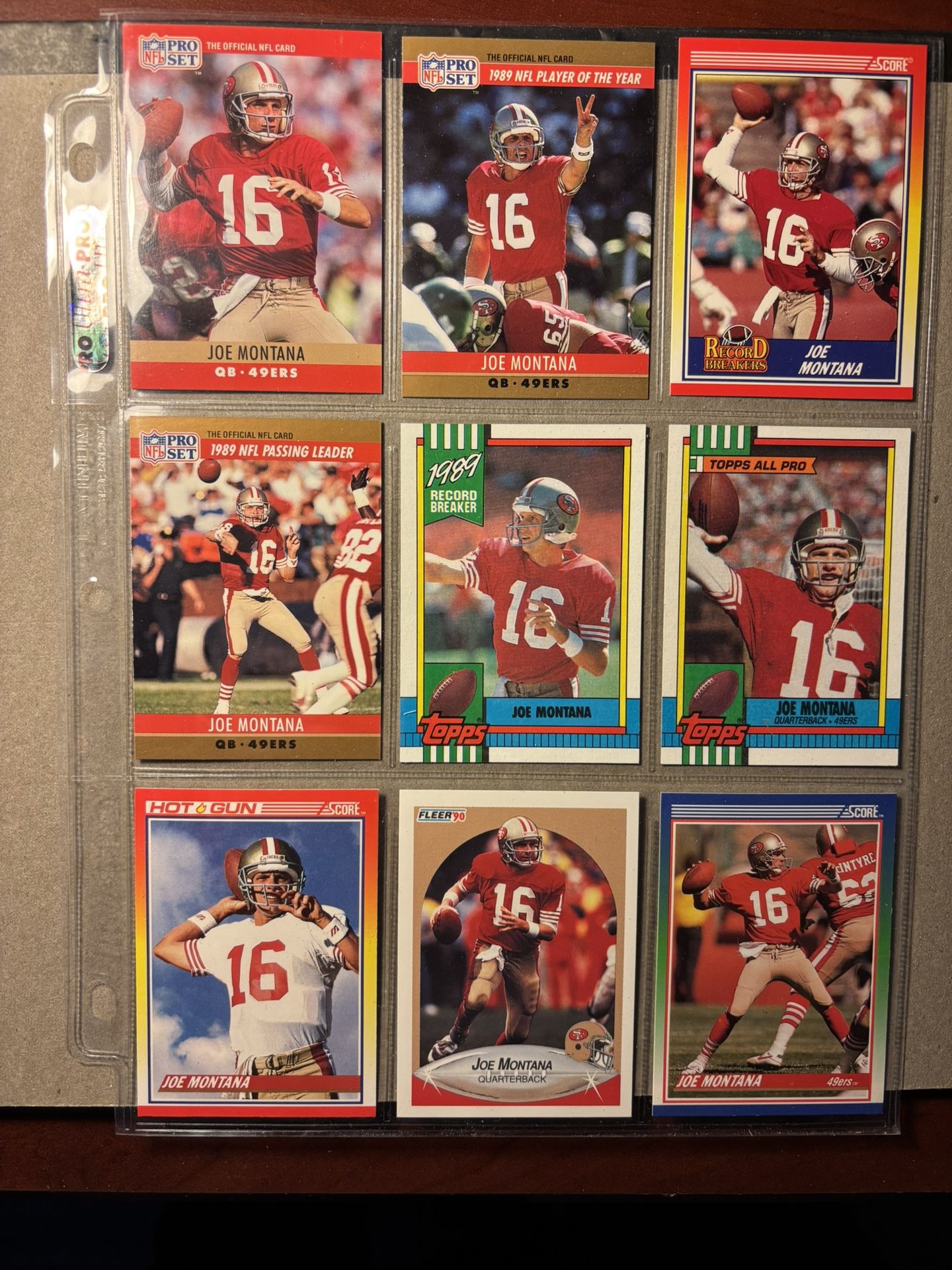 Football Cards 369 In Binder Plus Uncut Sheets And Misc.