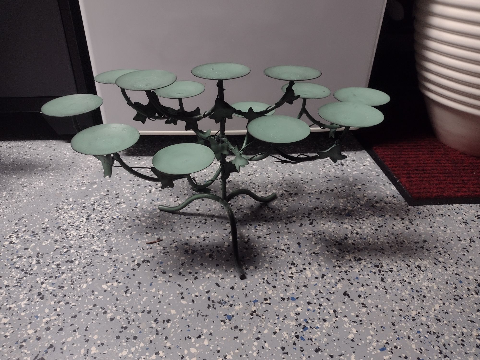 Metal Candle Stand, 20 Inches Long, 11 Inches Tall, And 10 Inches Wide