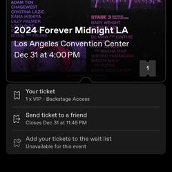 Forever Midnight VIP Backstage Ticket