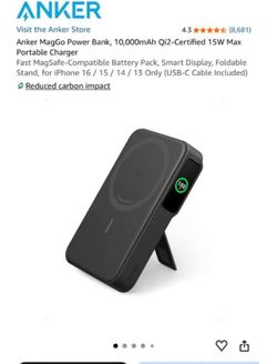 Anker magpro powerbank 10,000mah Qi2 certified  15 w max portable charger