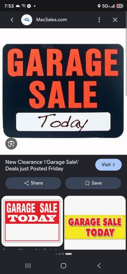 Garage sale today