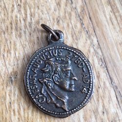 BronzeCaesar Augustus coin pendant