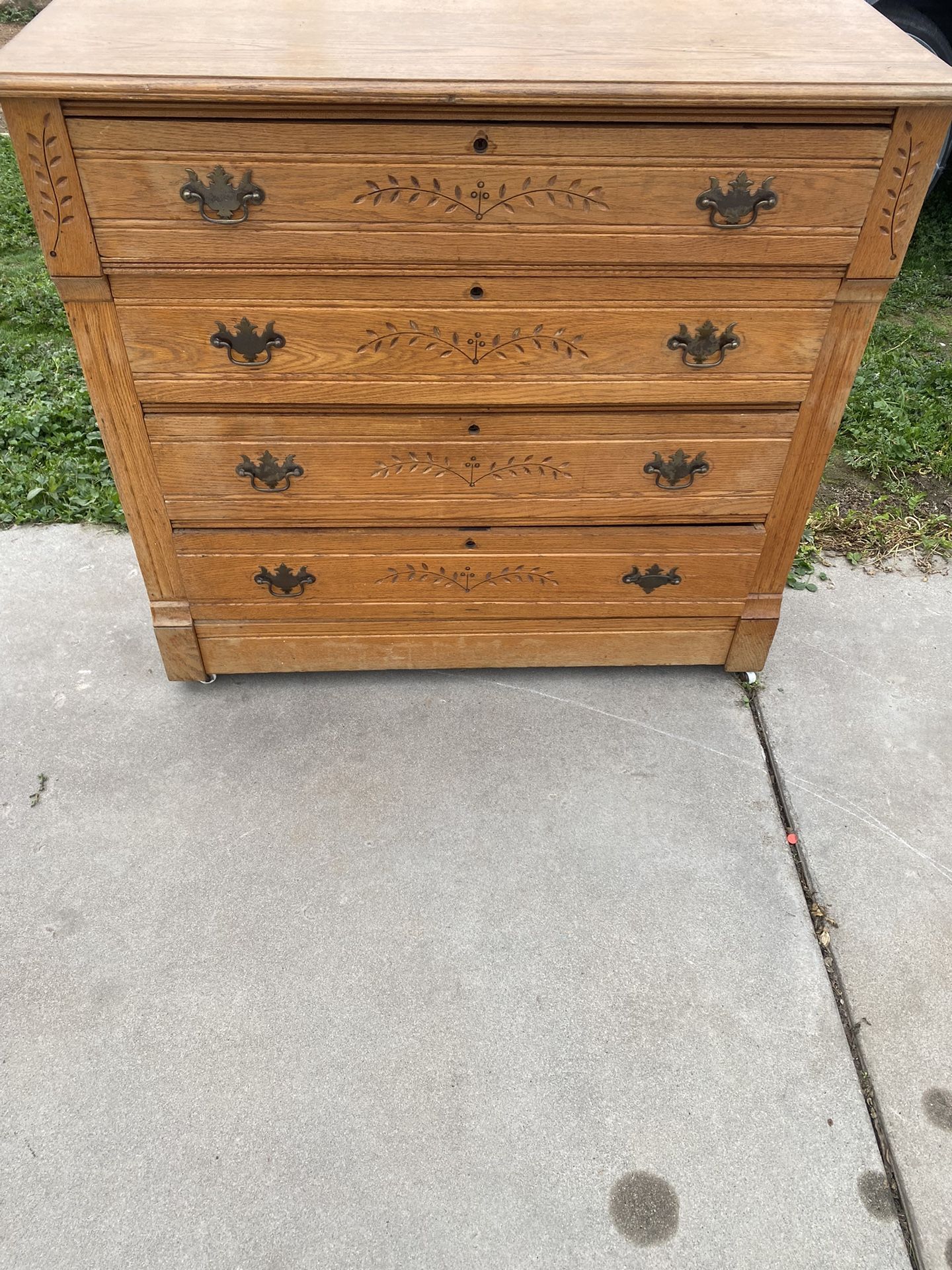 Antique Dresser Cast Iron Wheels