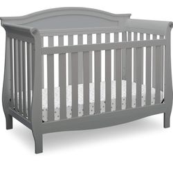 Delta Children Lancaster 4-in-1 Convertible Baby Crib in grey 