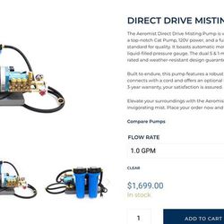 Aeromist Misting System / Direct Drive Misting Pump
