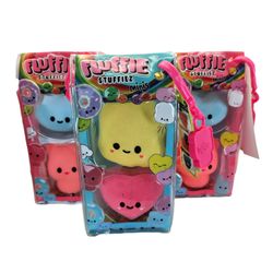 Fluffie Stuffiez Minis Tactile Squishy Squeeze Toy Set w/ Clip Multicolor