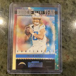 Panini Justin Herbert Rookie Of The Year Contender Series Card
